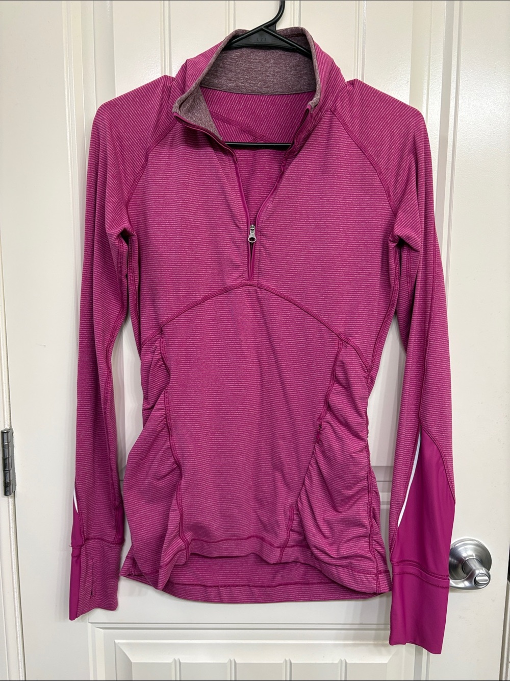 lululemon athletica Kris’s Cross Magenta 1/2-Zip Ruched Active Pullover